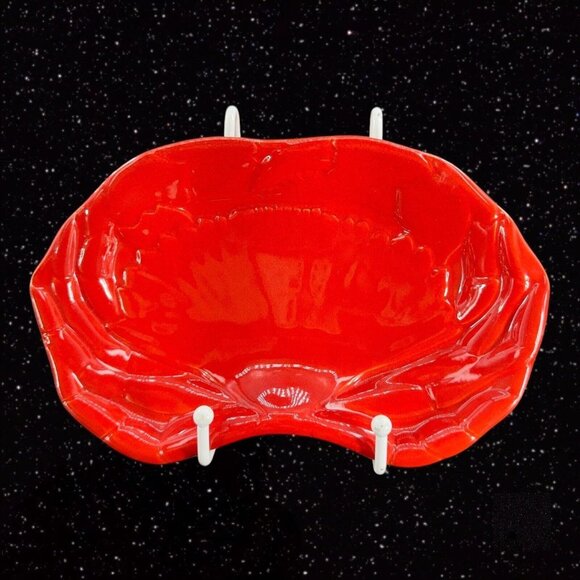 Williams Sonoma Red Crab Plate Dish Ceramic Porcelain Dish Marked 8”L 5”W - Picture 3 of 10